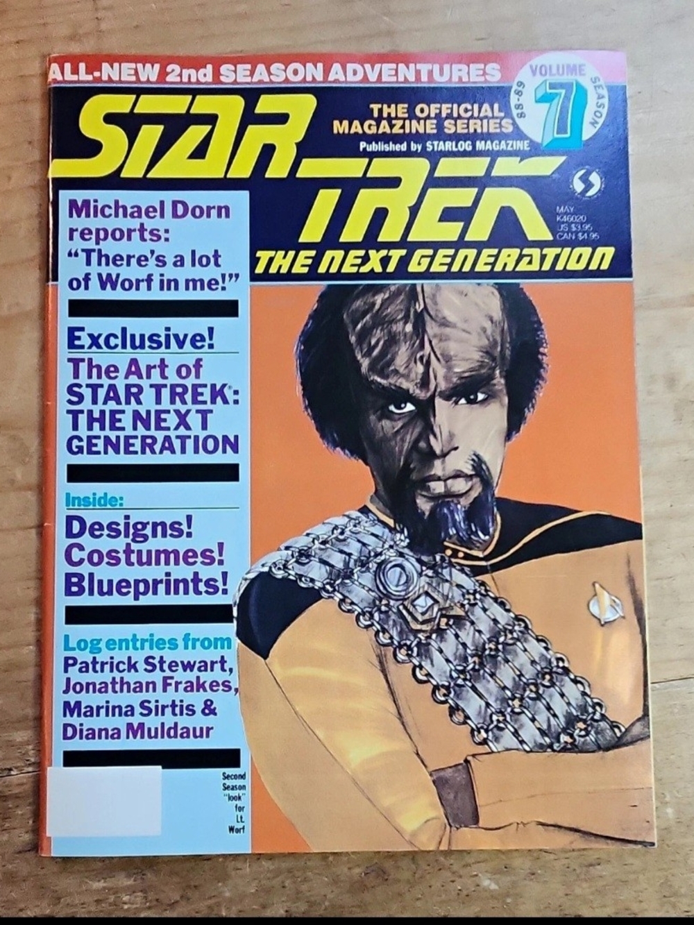 Star Trek TNG Magazine Vol 7 1989 Featuring Michael Dorn 'Worf' Interview